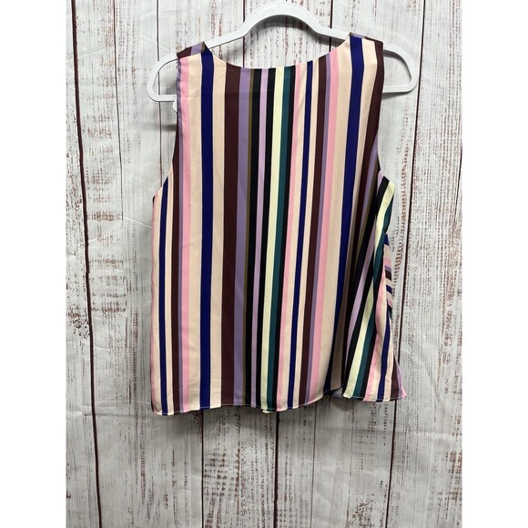 Cynthia Rowley Top Womens Large Striped Lightweight Sleeveless Multicolor - Picture 2 of 6